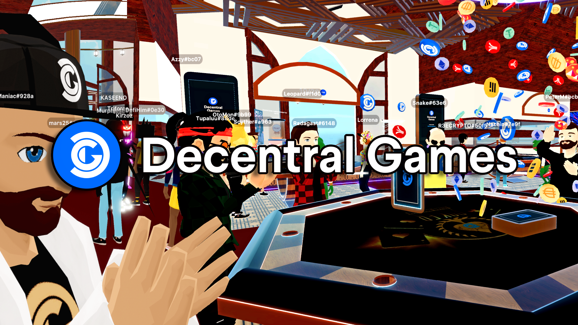 Decentral Games' gamers gathered around the Poker table in Decentral Games in their avatar forms