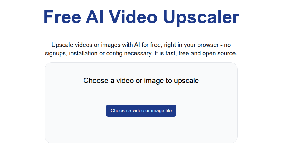 The front page for the tool