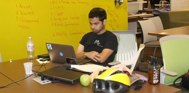 Teaching myself code at the university co-working space