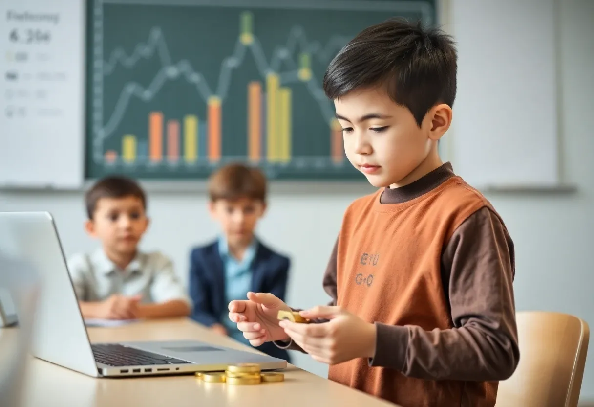 kids being taught about blockchain technology