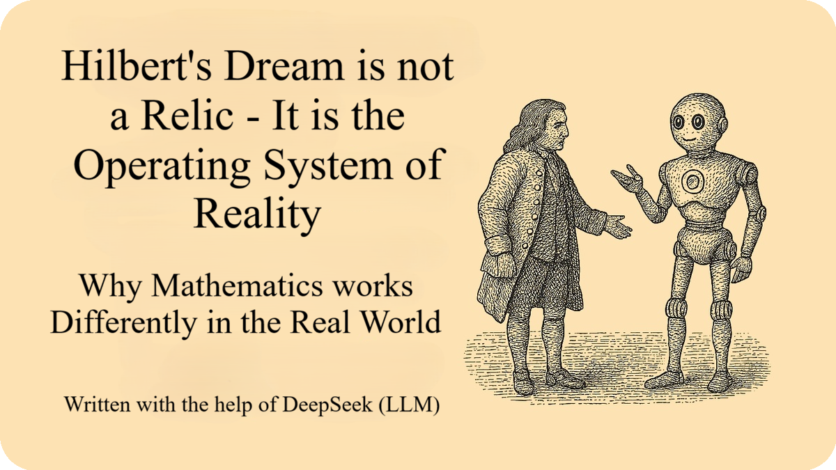 Hilbert’s Dream is Not a Relic - it is the Operating System of Reality