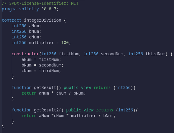Using a multiplier for signed integers - Smart Contract in Solidity