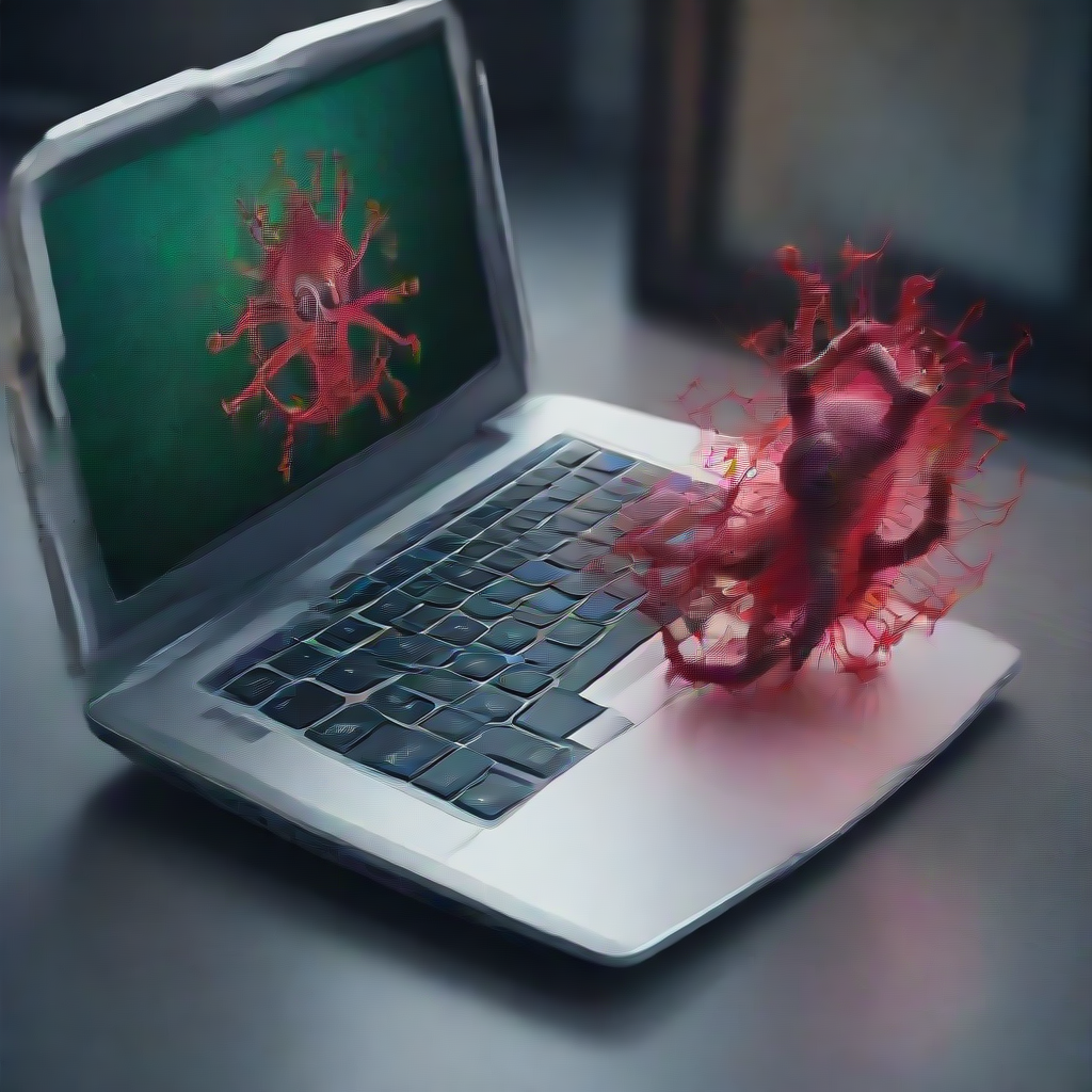 Laptop infected with a virus