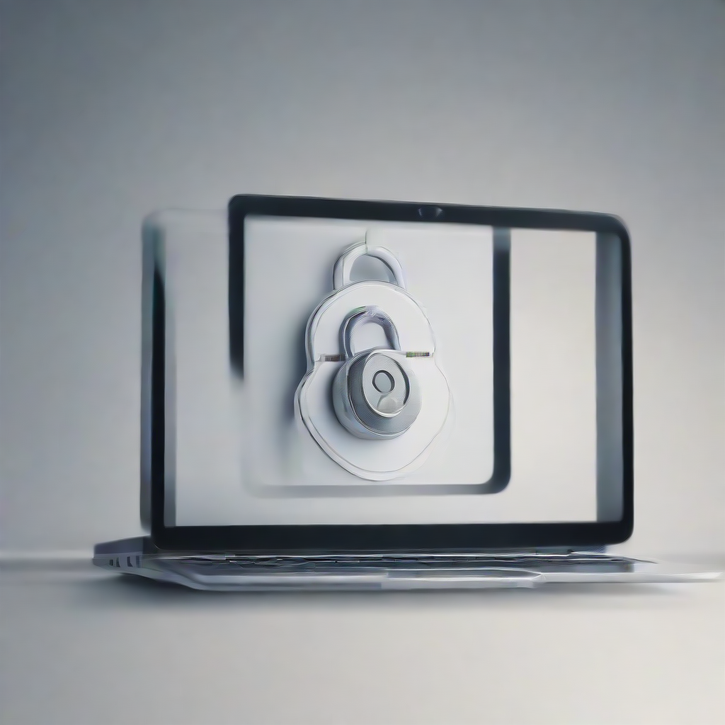 laptop screen displaying a lock