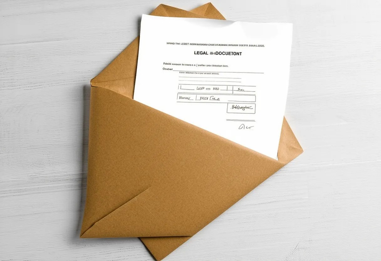 legal documents in a brown envelope