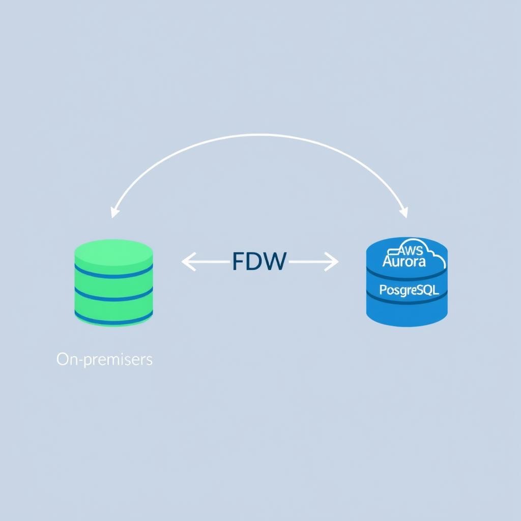 Picture showing the FDW between on-premise and cloud RDS