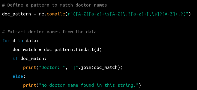 Here’s a sample of the Regular Expressions that I tried initially