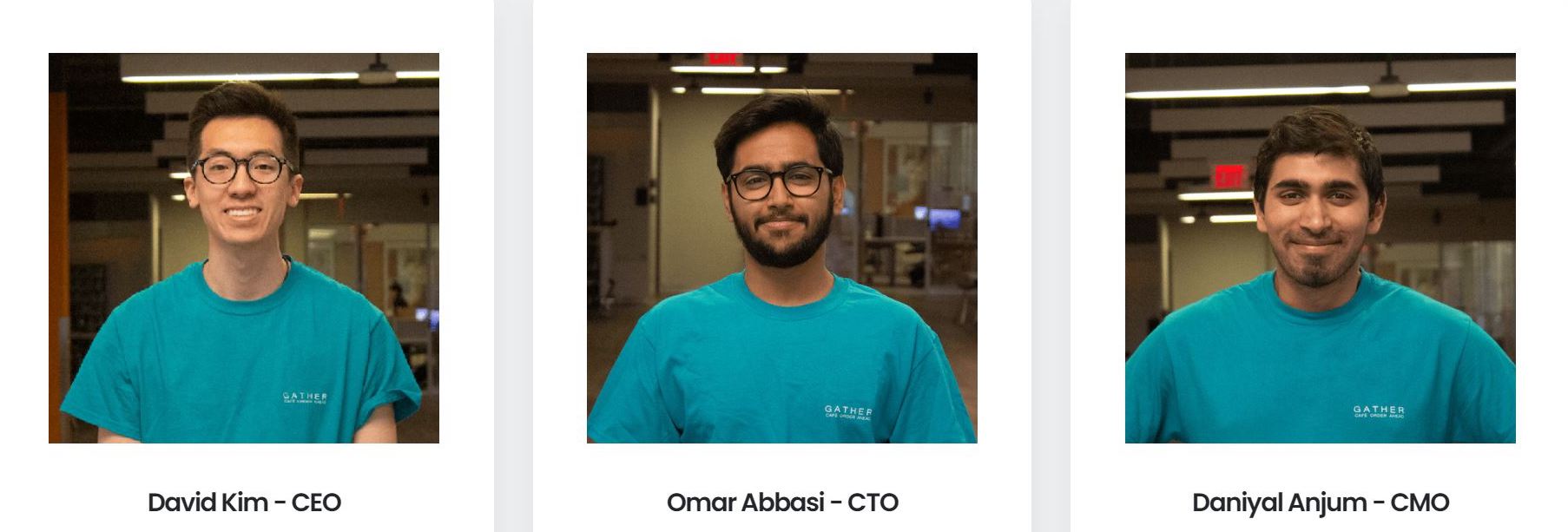 The co-founders (2018): at the time, we were building a social eating platform called Gather