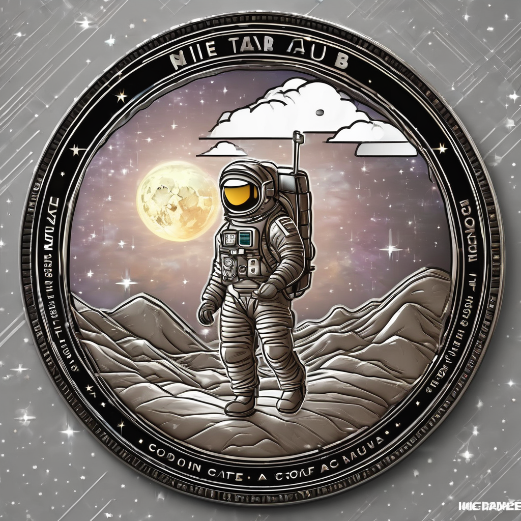 make a cute crypto meme coin art of going to the moon