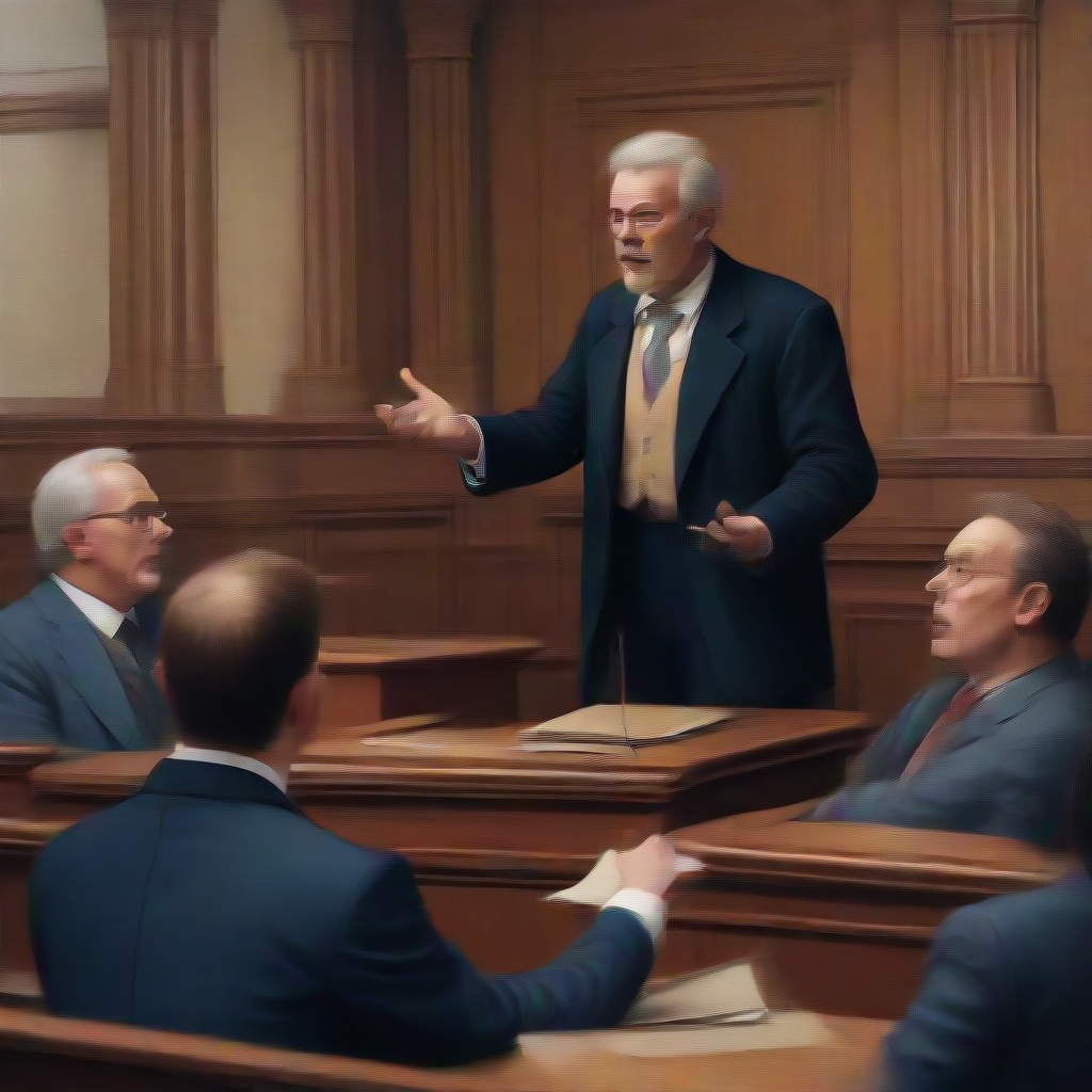 man arguing in court