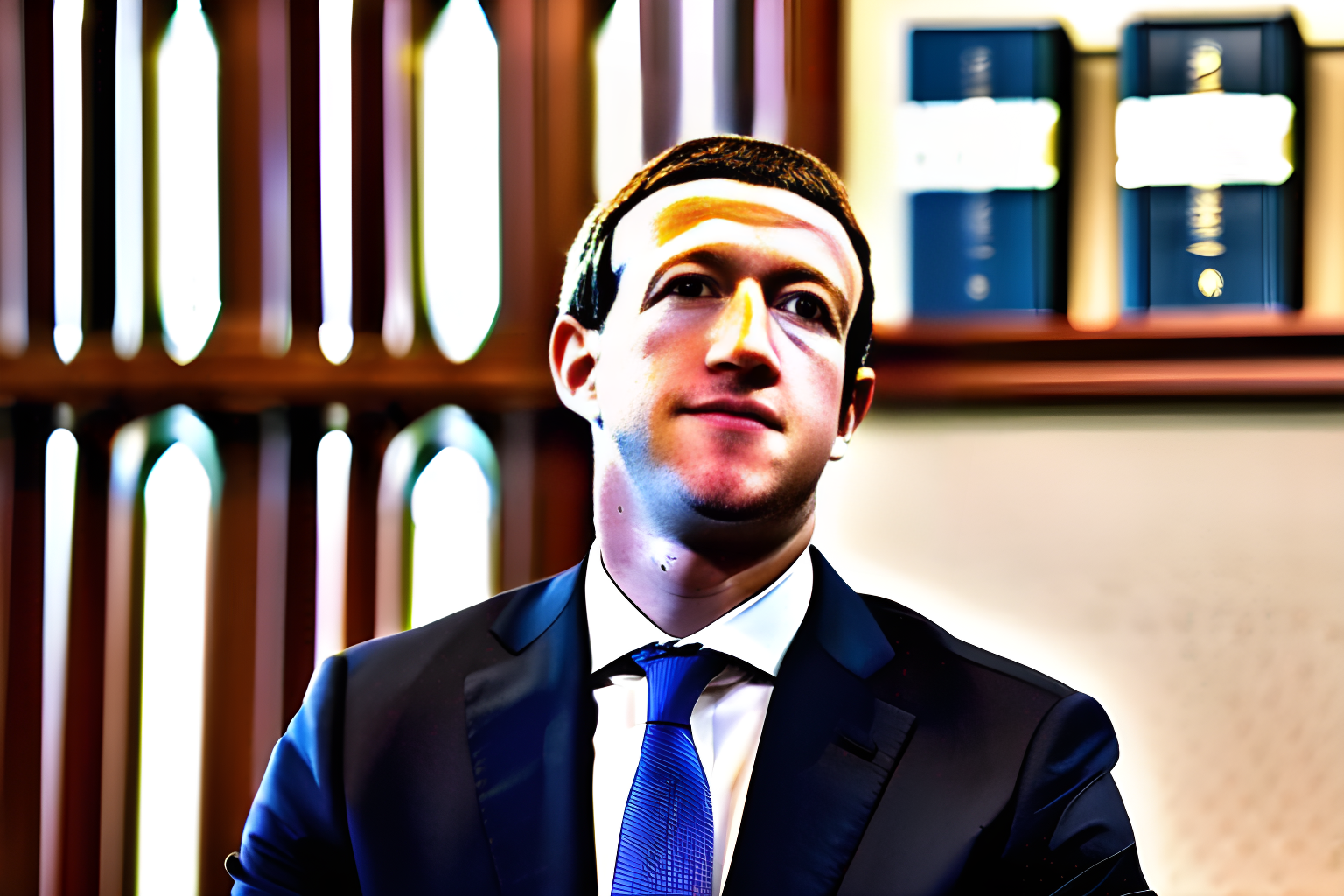 mark zuckerberg sweating in a court of law