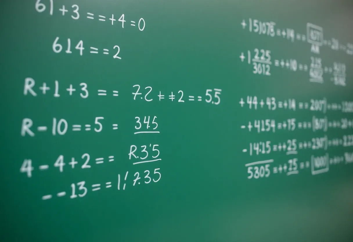 math equations on a greenboard