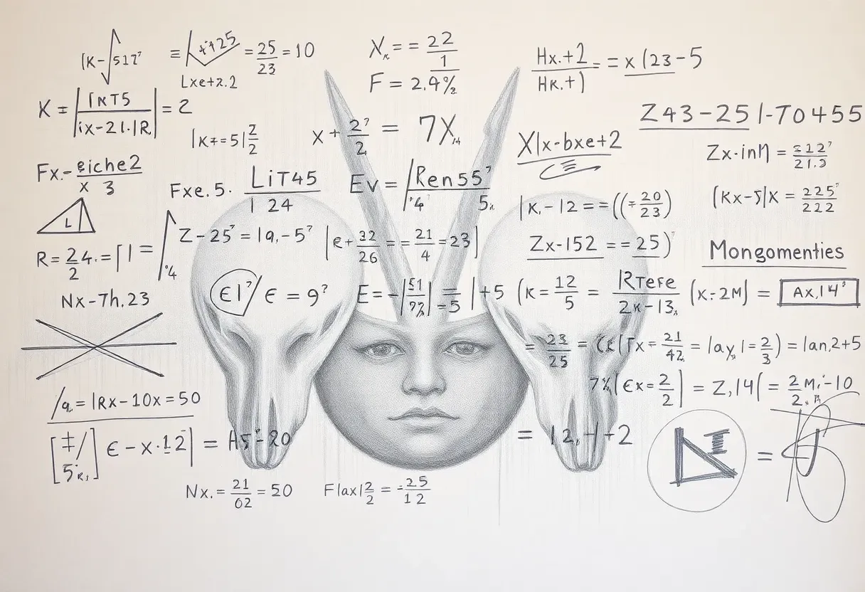 math formulas scrawled on the wall