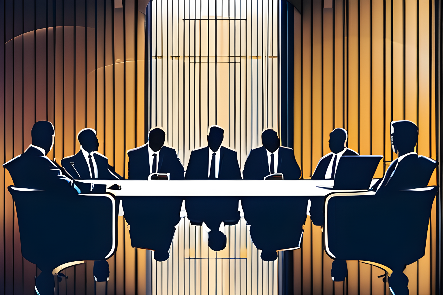 men in suits sitting around a board room