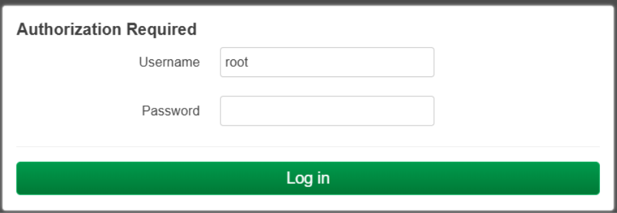 OpenWRT router login page