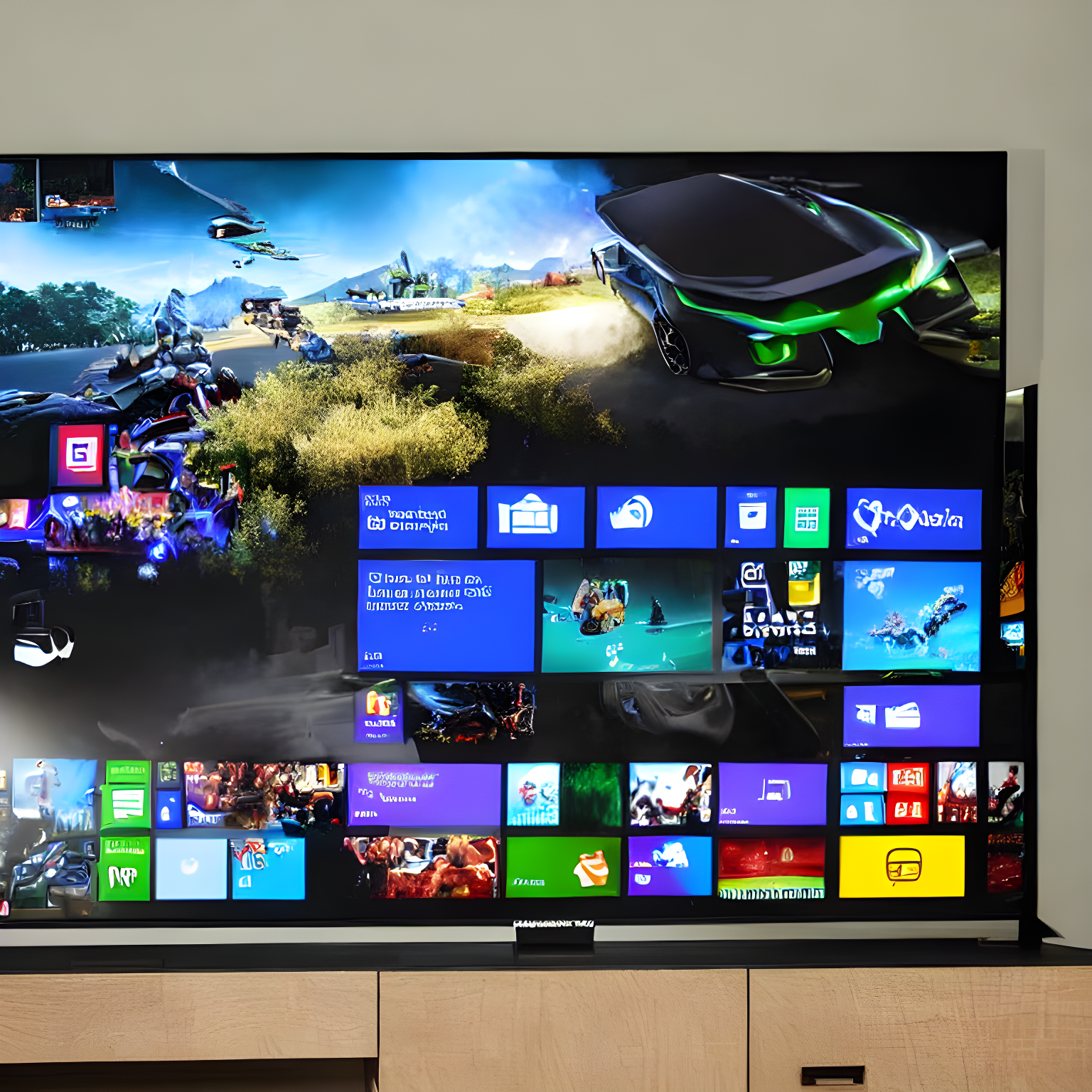 Microsoft's XBox playing on a large screen tv