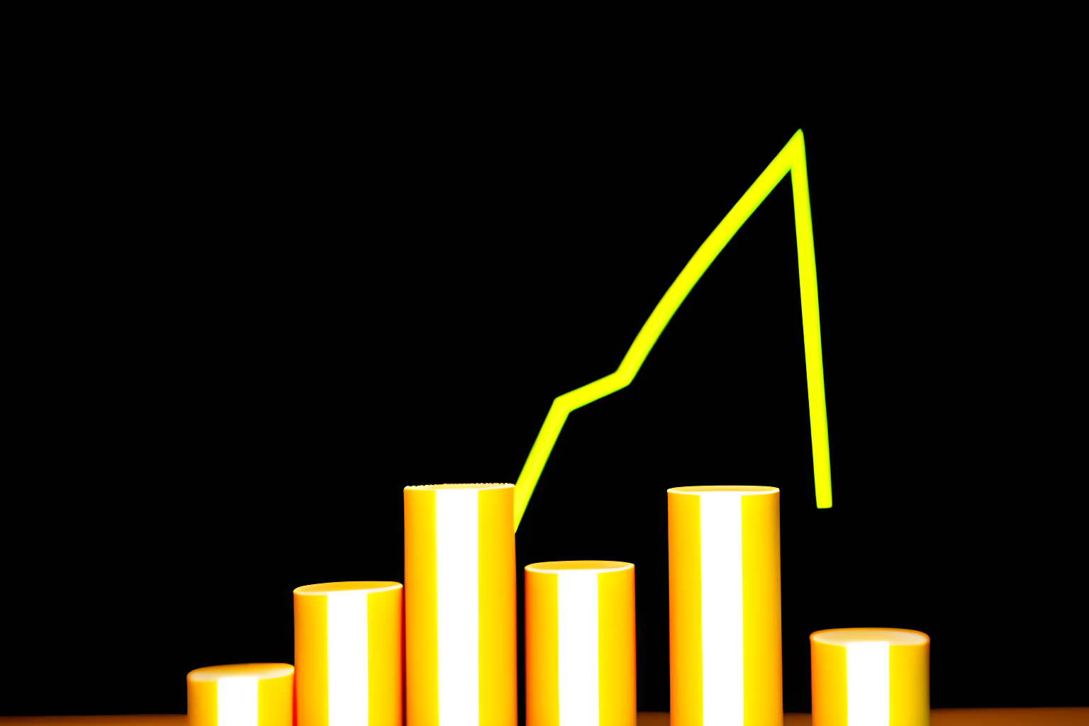 money in front of a graph going up