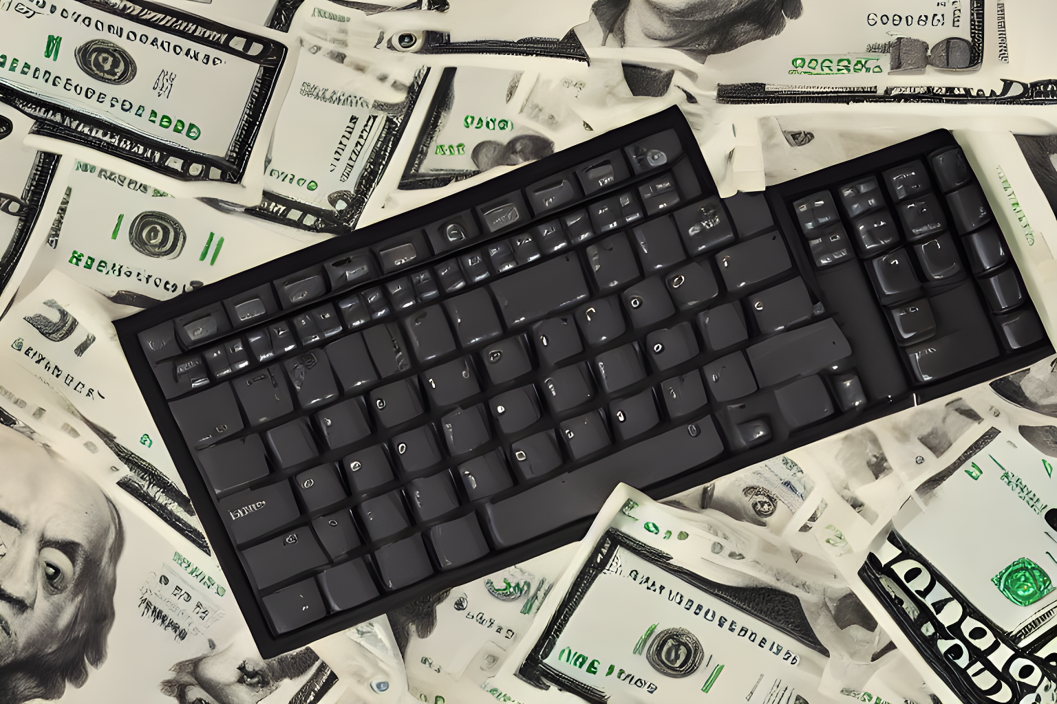 money on keyboard