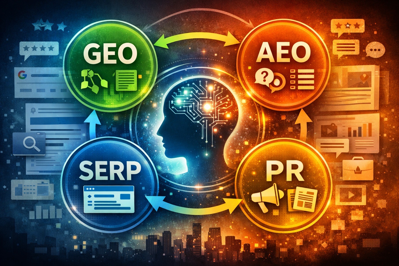 Why GEO, AEO, SERP, and PR Need to Work Together in the AI Era