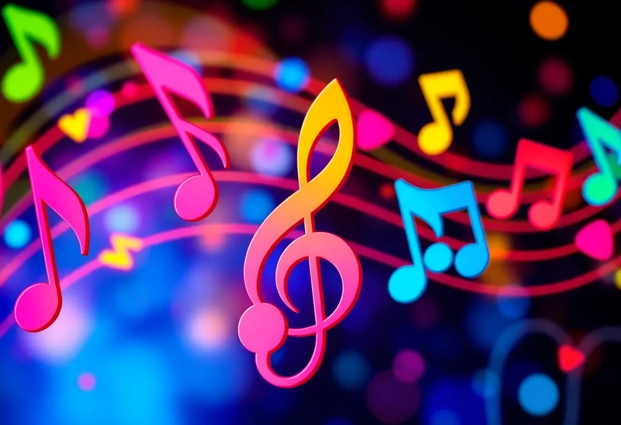 music notes colorful