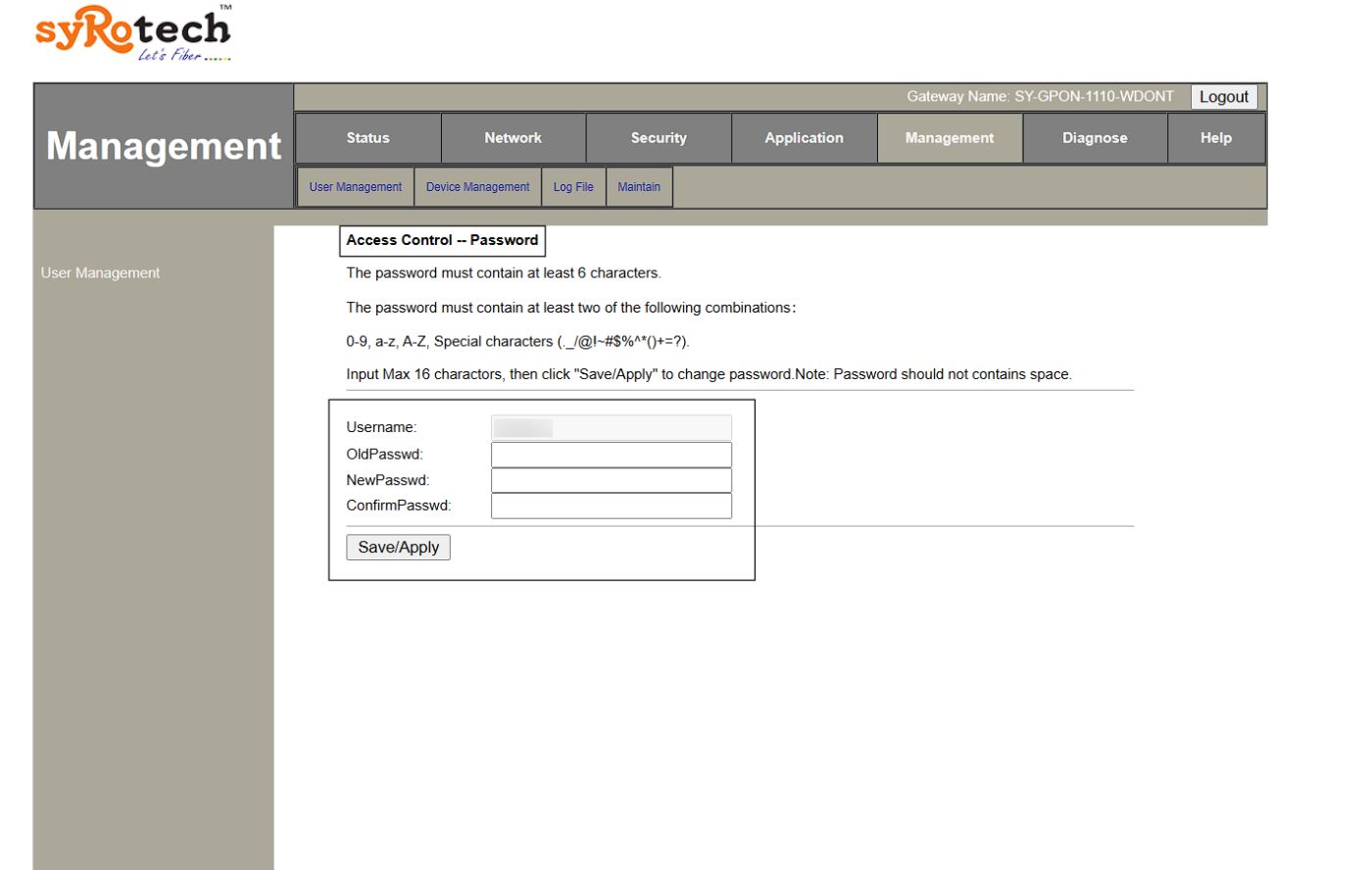 Change Access Control Credentials