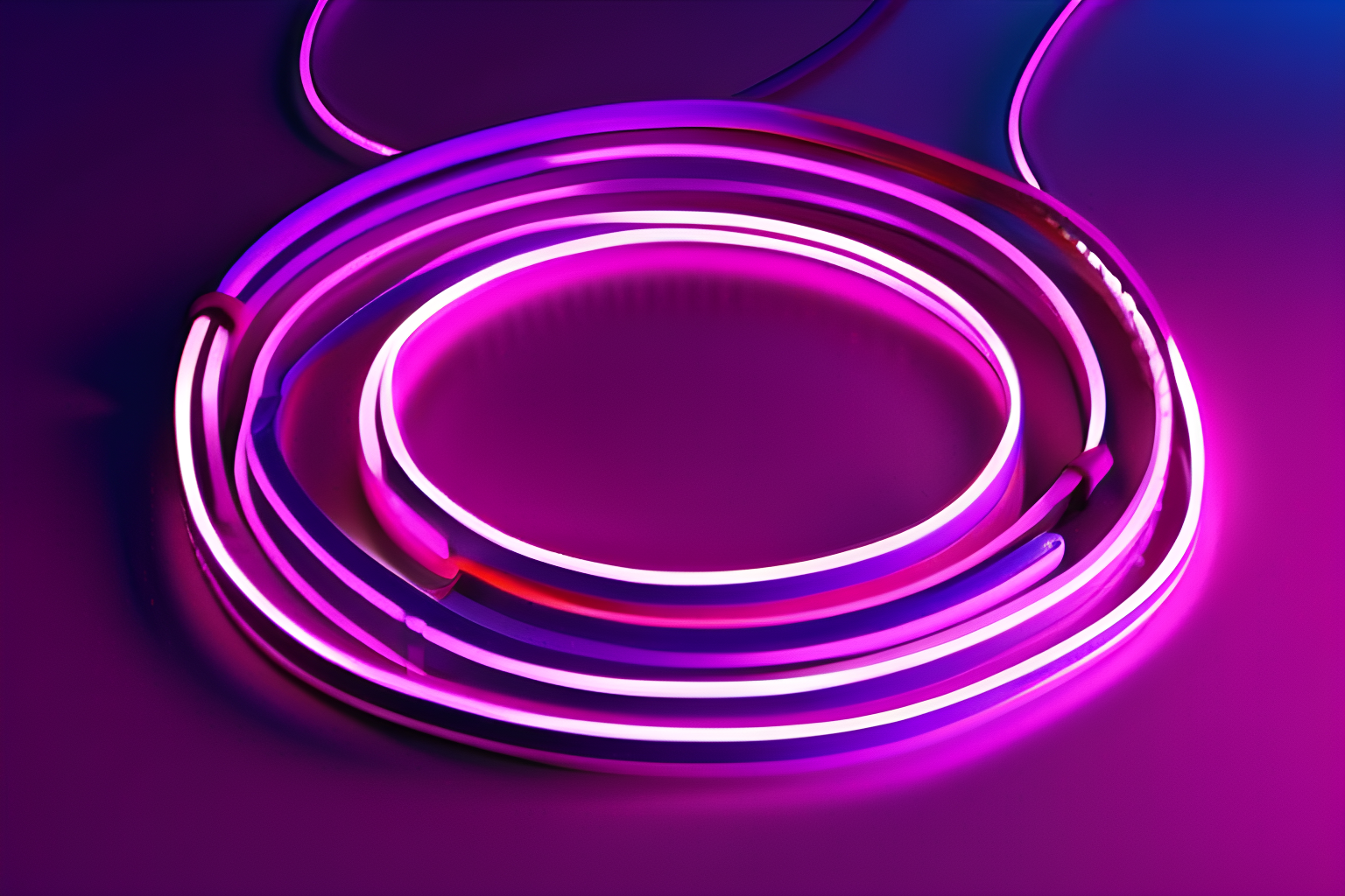 neon purple wires connecting with each other isometric view