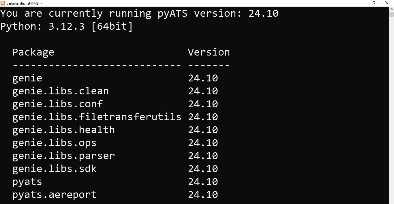 verifying pyATS version