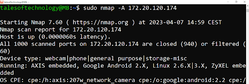 Os detection, Version detection, Script scanning