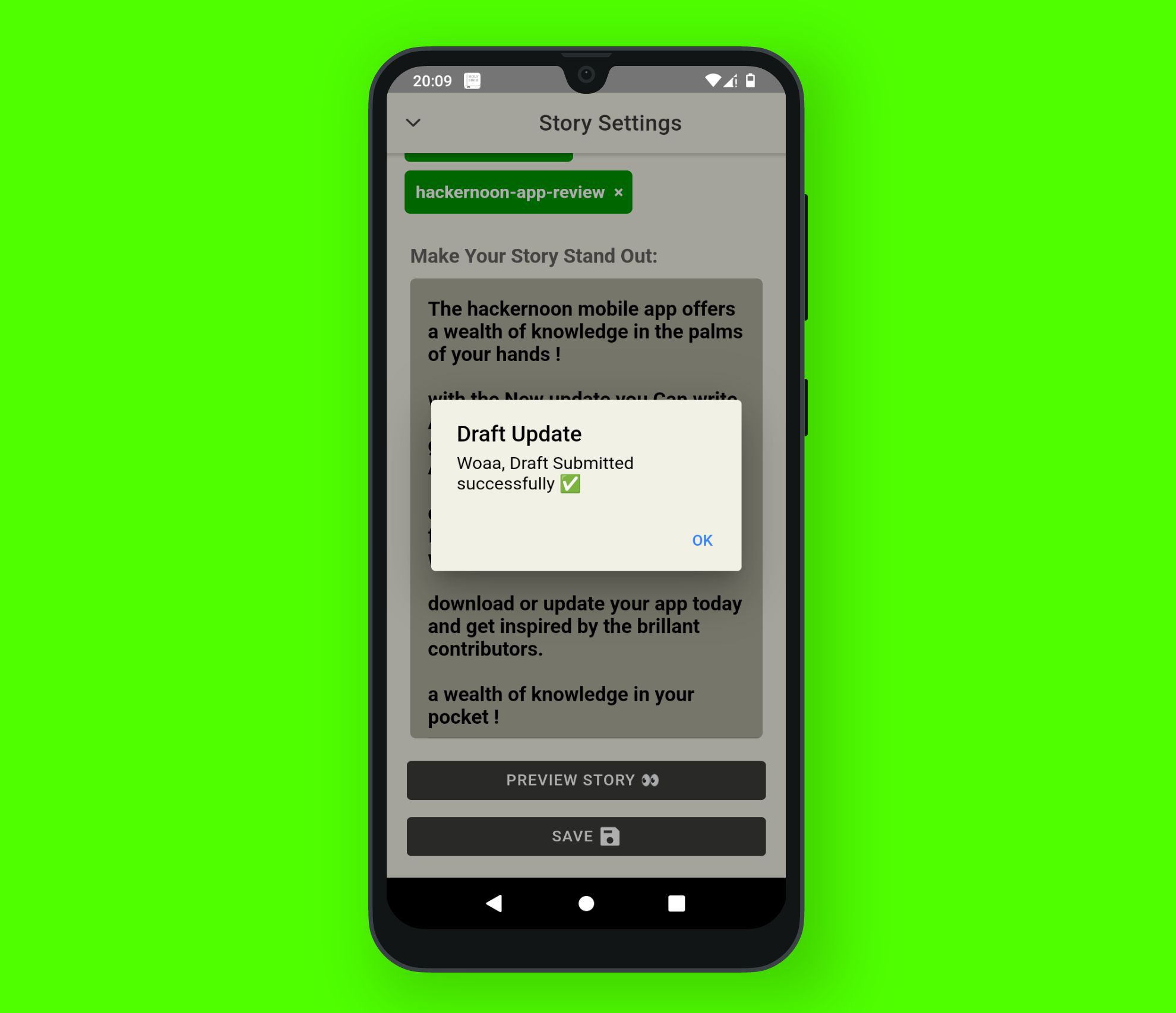 Submitted draft notification.
