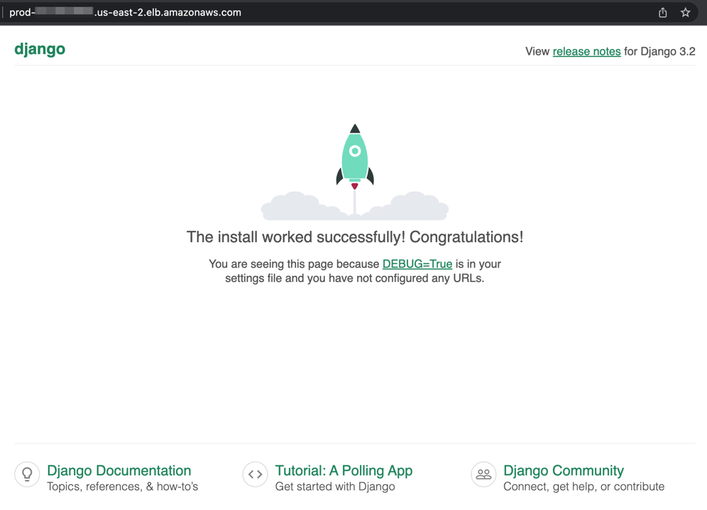 Django starting page