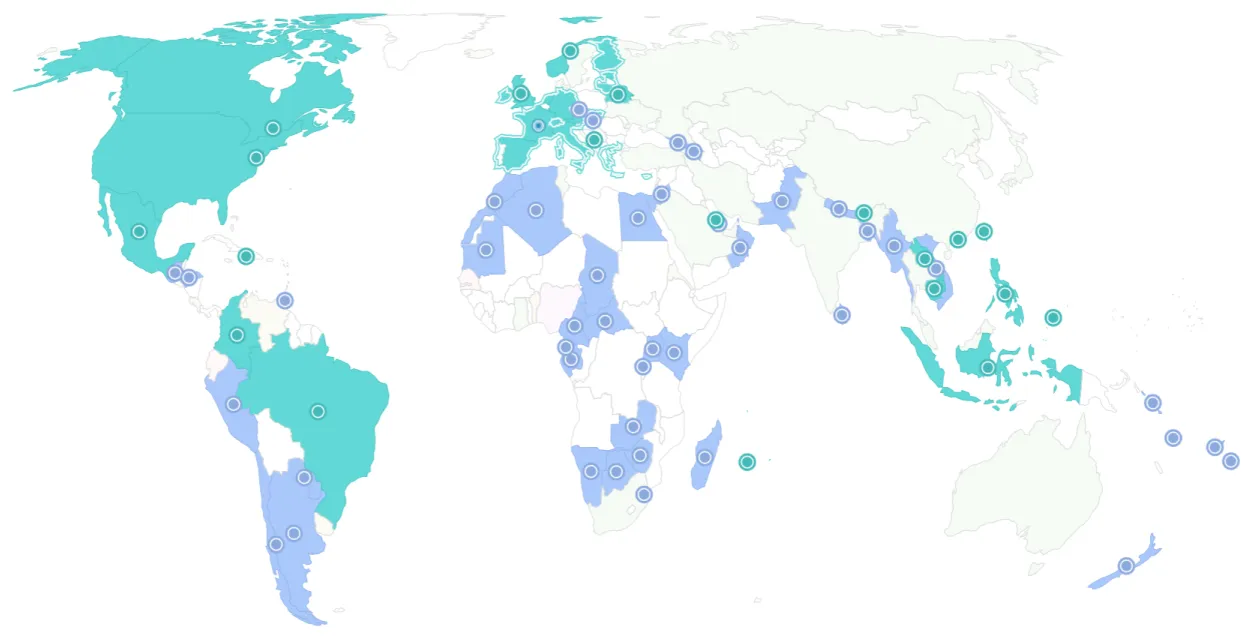 CBDCs at the stage of Development, and CBDCs at the Research stage. Source: https://www.atlanticcouncil.org/cbdctracker/