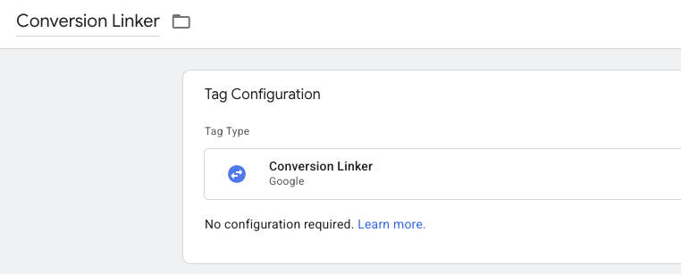 Conversion linker doesn't require any setup. Just make sure it's triggered on every page.