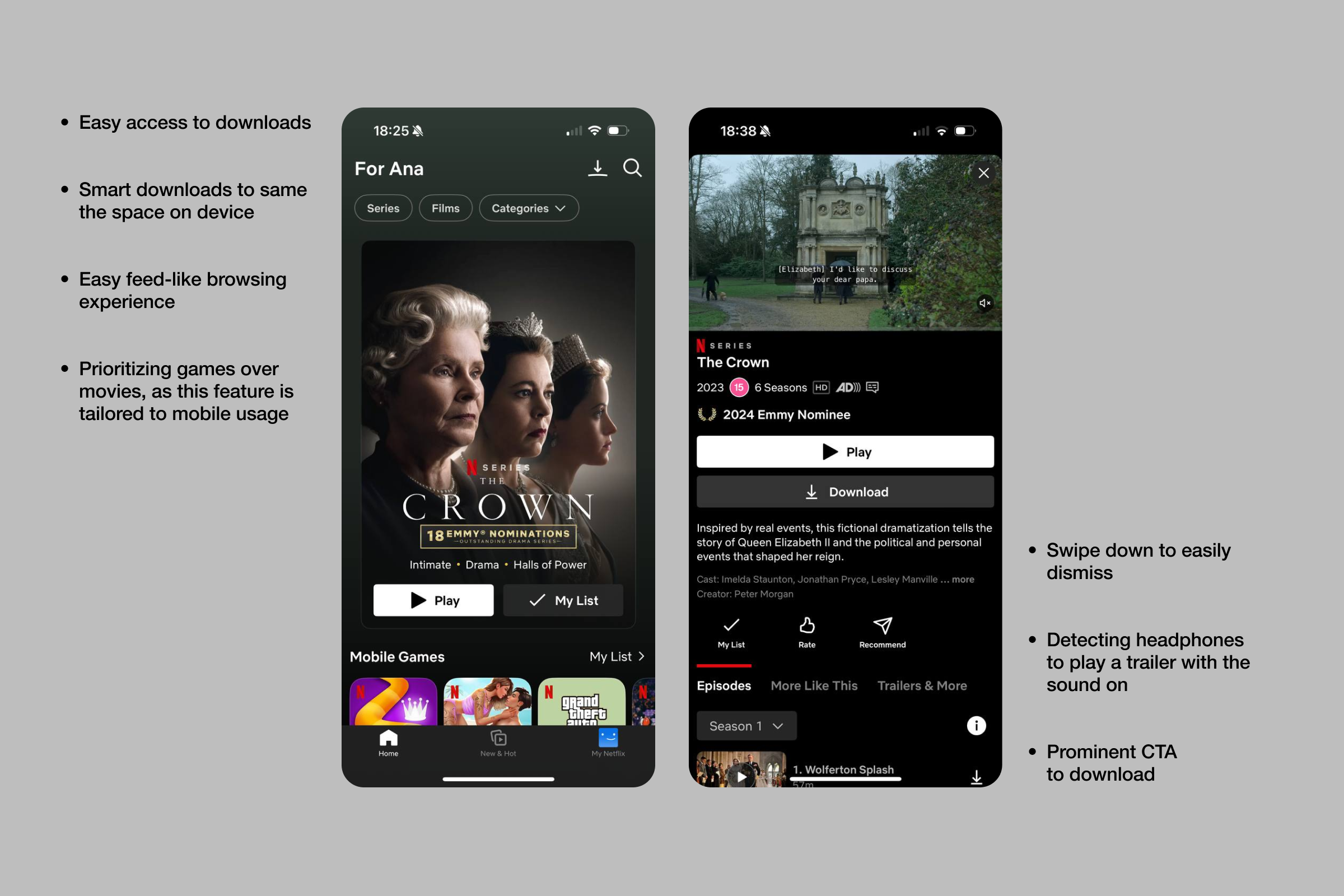 Netflix Mobile Interface