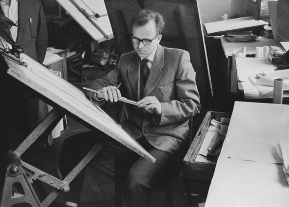Engineer with a slide rule