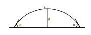 Figure 3: A circular arc segment with notations for angles (𝜃), arclength (𝑠), and distance to chord (𝑑)