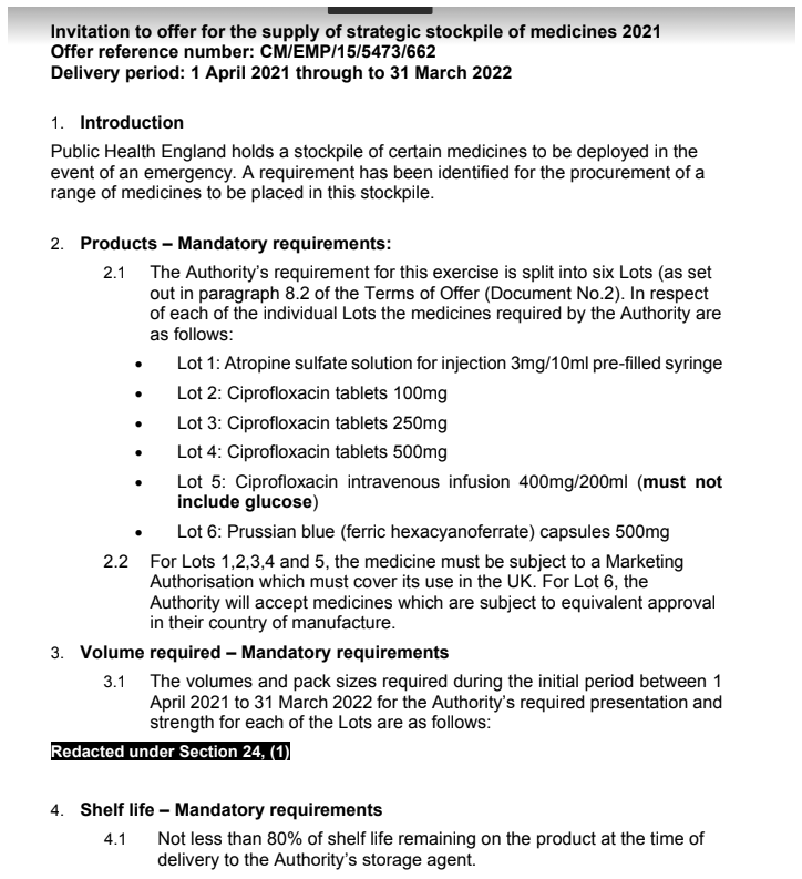 Figure 3. An excerpt of one PDF attachment that is part of the tender ‘2020/S 111-270678’ (Department of Health and Social Care, UK). The picture only shows part of a page of one PDF document that lists the lots and items. Pricing information is shown on other pages.