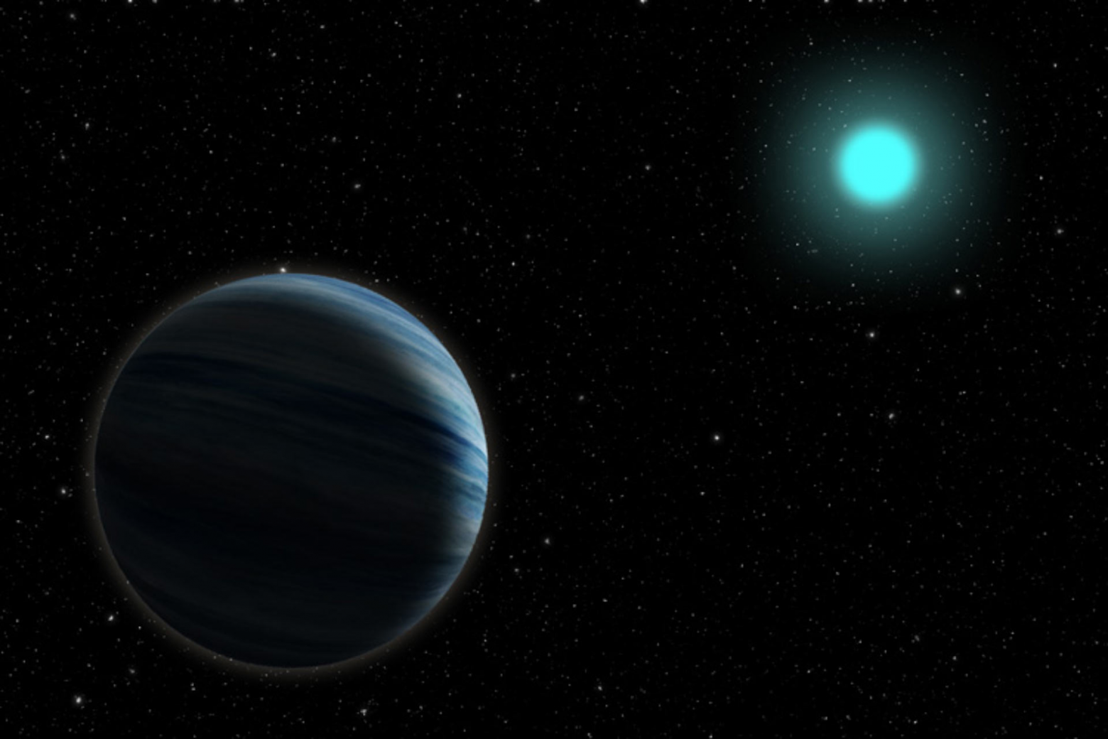 Artistic representation of a Neptune-sized planet orbiting an A-type star