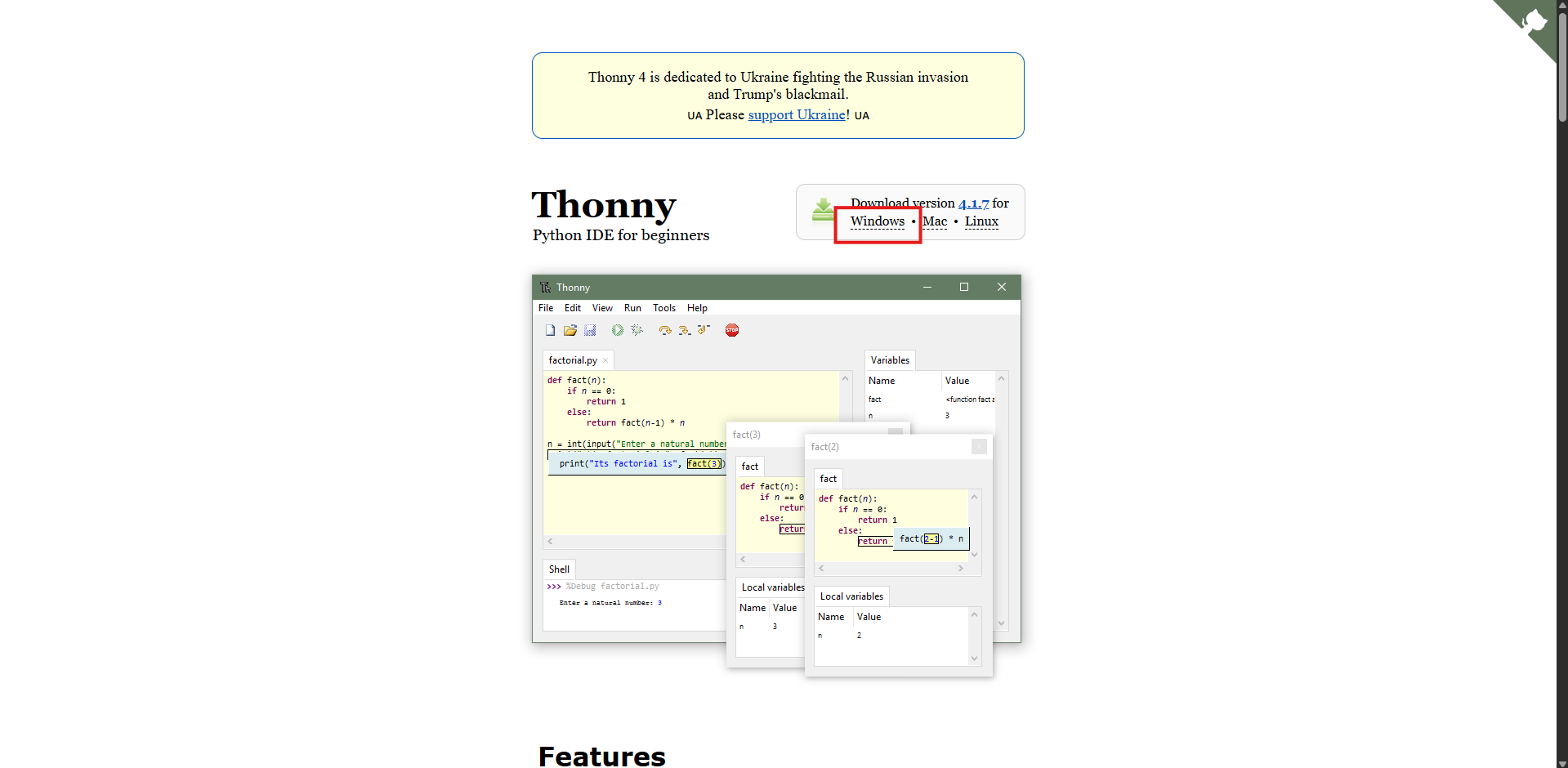 Thonny Website Page