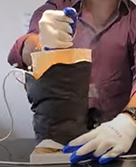 Figure 9. Artifical human knee joint twisted about its axis.