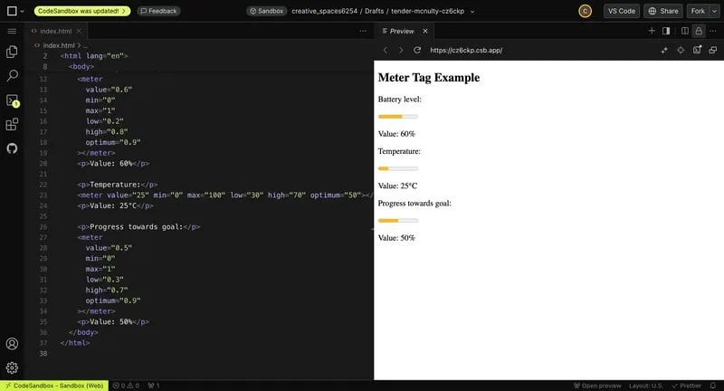 HTML meter tag
