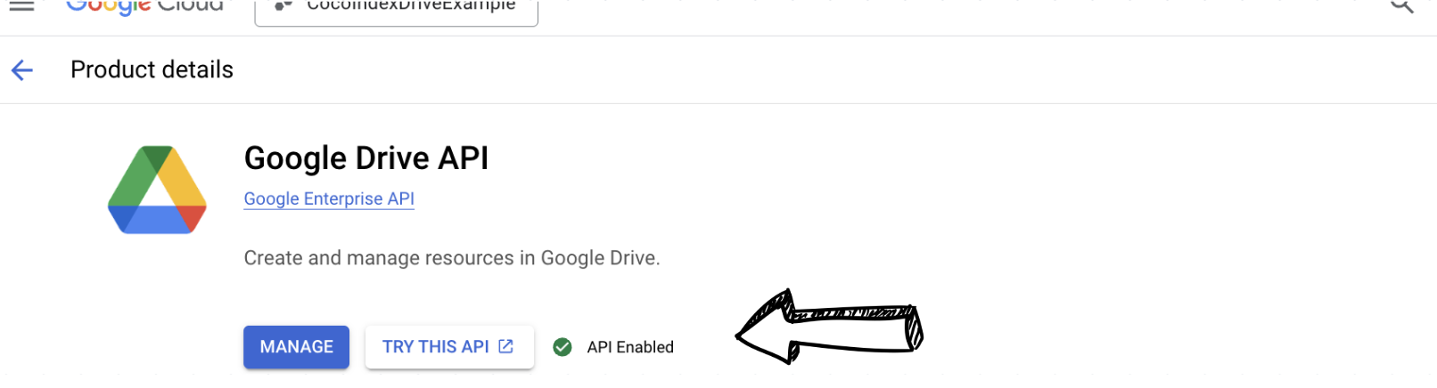 Drive API enabled