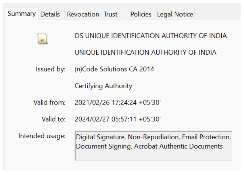 Fig. 3 Properties of digital signature