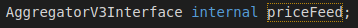 This is the main state variable in the contract. It's an internal reference to the Chainlink Price Feed aggregator smart contract.