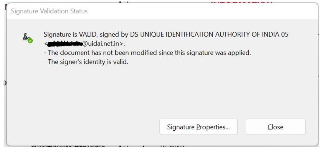 Fig. 2 Digital Signature being used to ensure that the document has not been modified