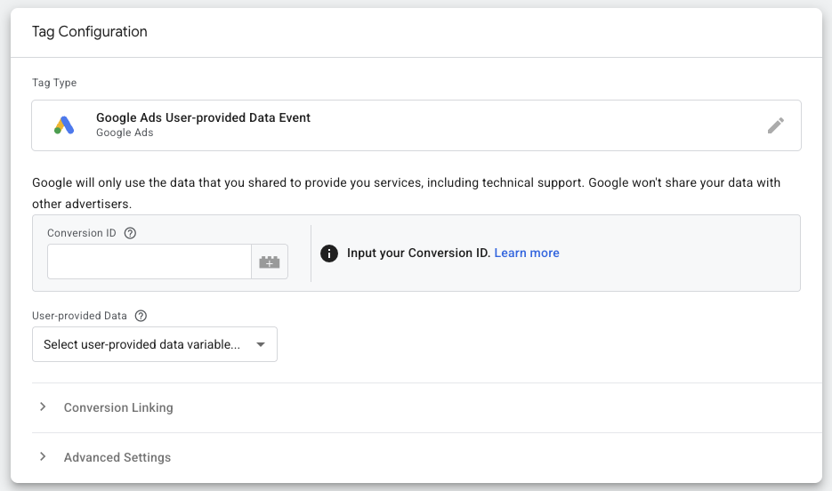 For enahnced conversions to work you need Google Ads User-provided Data Event and User-provided variable. 