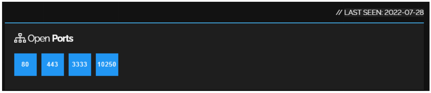 Fig. 17 Open ports of a potential miner in South Korea as seen on Shodan