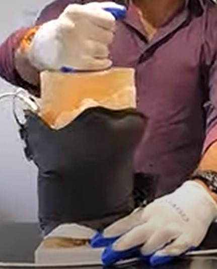 Figure 10. The Smart Adaptive Knee Brace inflating.