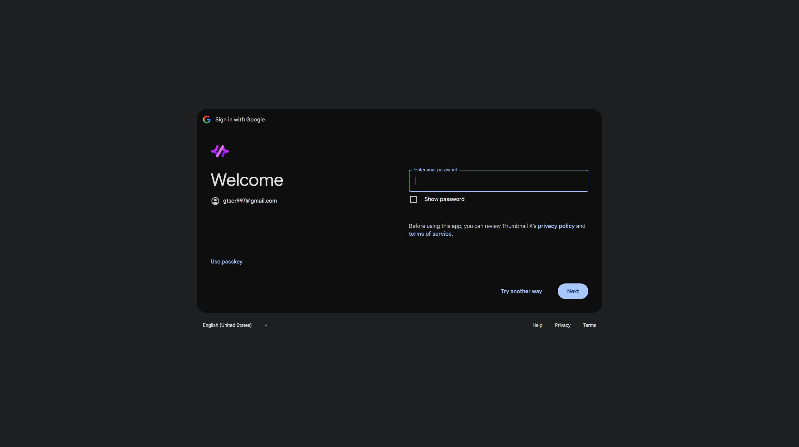 Sign in with Google