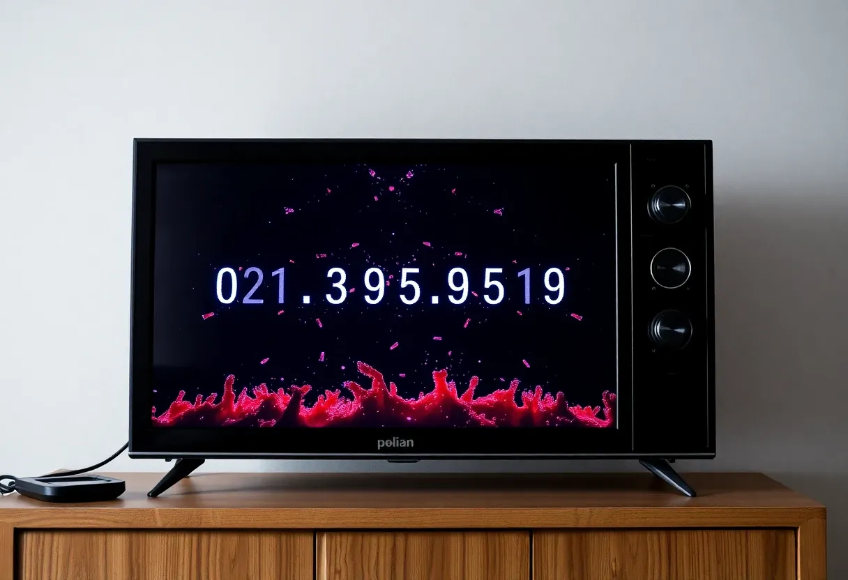 numbers breaking out of a tv screen